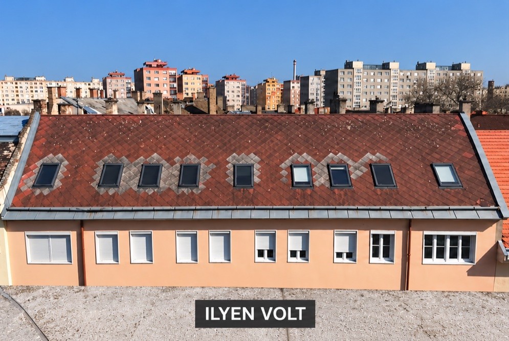 Előtte – társasházi tető lemezfedése